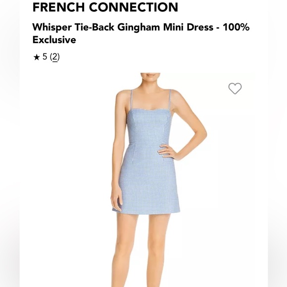 French Connection Whisper Gingham Tie Back Mini Dress Size 4 - Picture 4 of 4